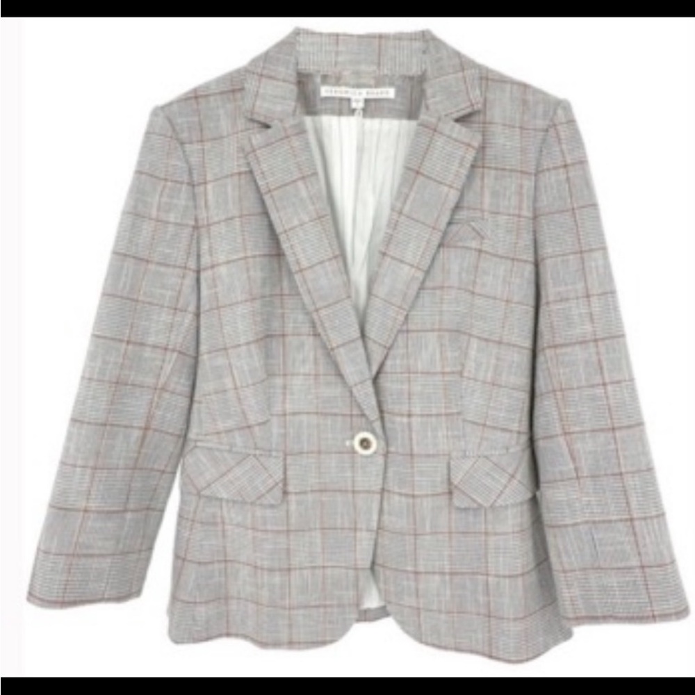 Veronica Beard Gray Plaid Blazer
